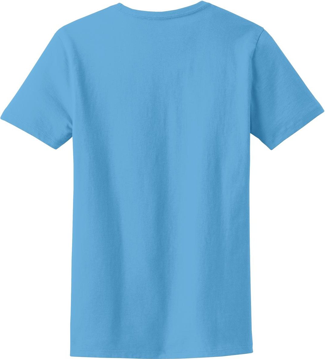 Front View of Aquatic Blue Port & Co Women's Essential Tee. LPC61
