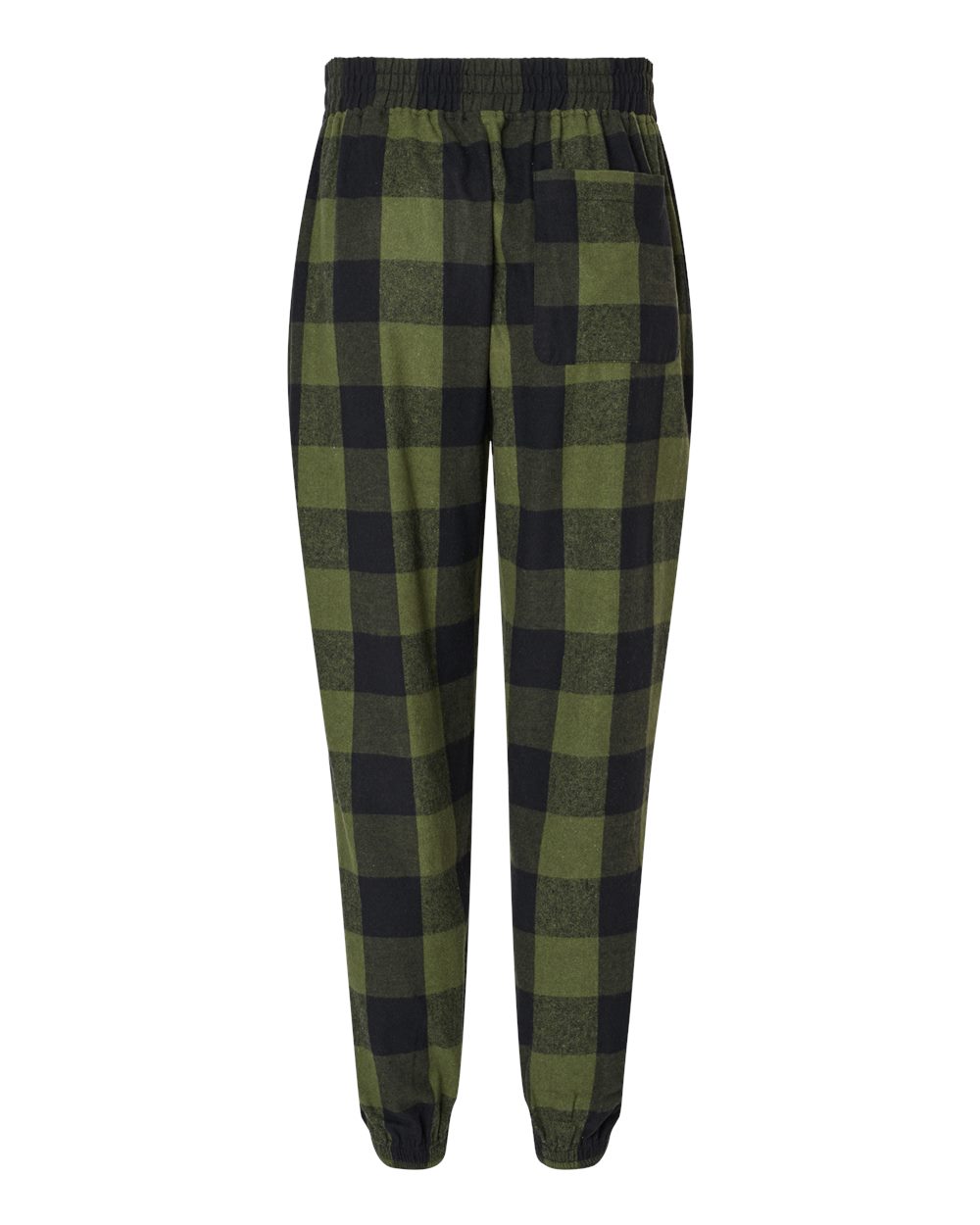 Front View of Army/ Black Flannel Joggers - 8810