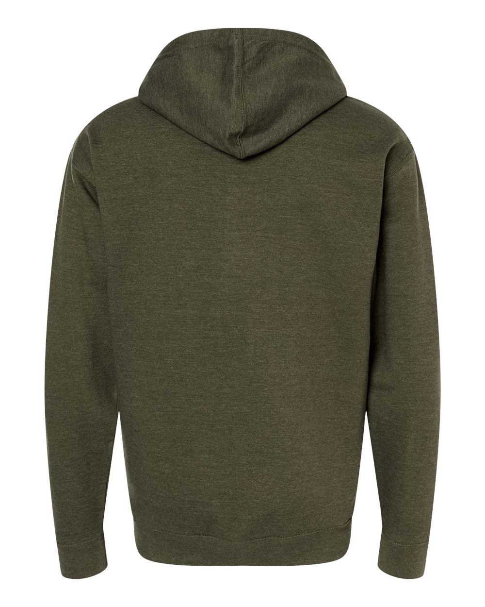 Front View of Army Heather Midweight Full-Zip Hooded Sweatshirt - SS4500Z