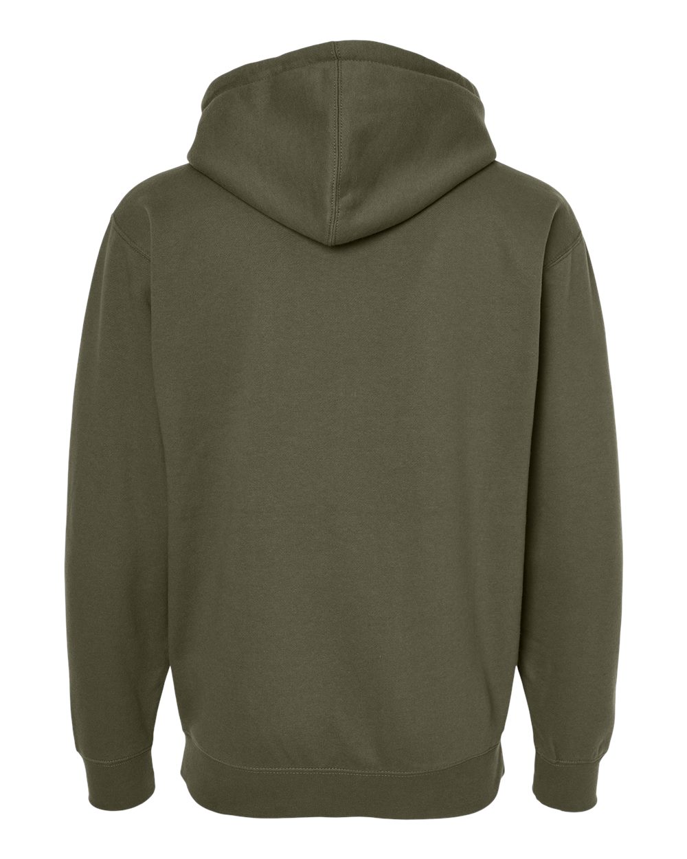 Front View of Army Heavyweight Full-Zip Hooded Sweatshirt - IND4000Z