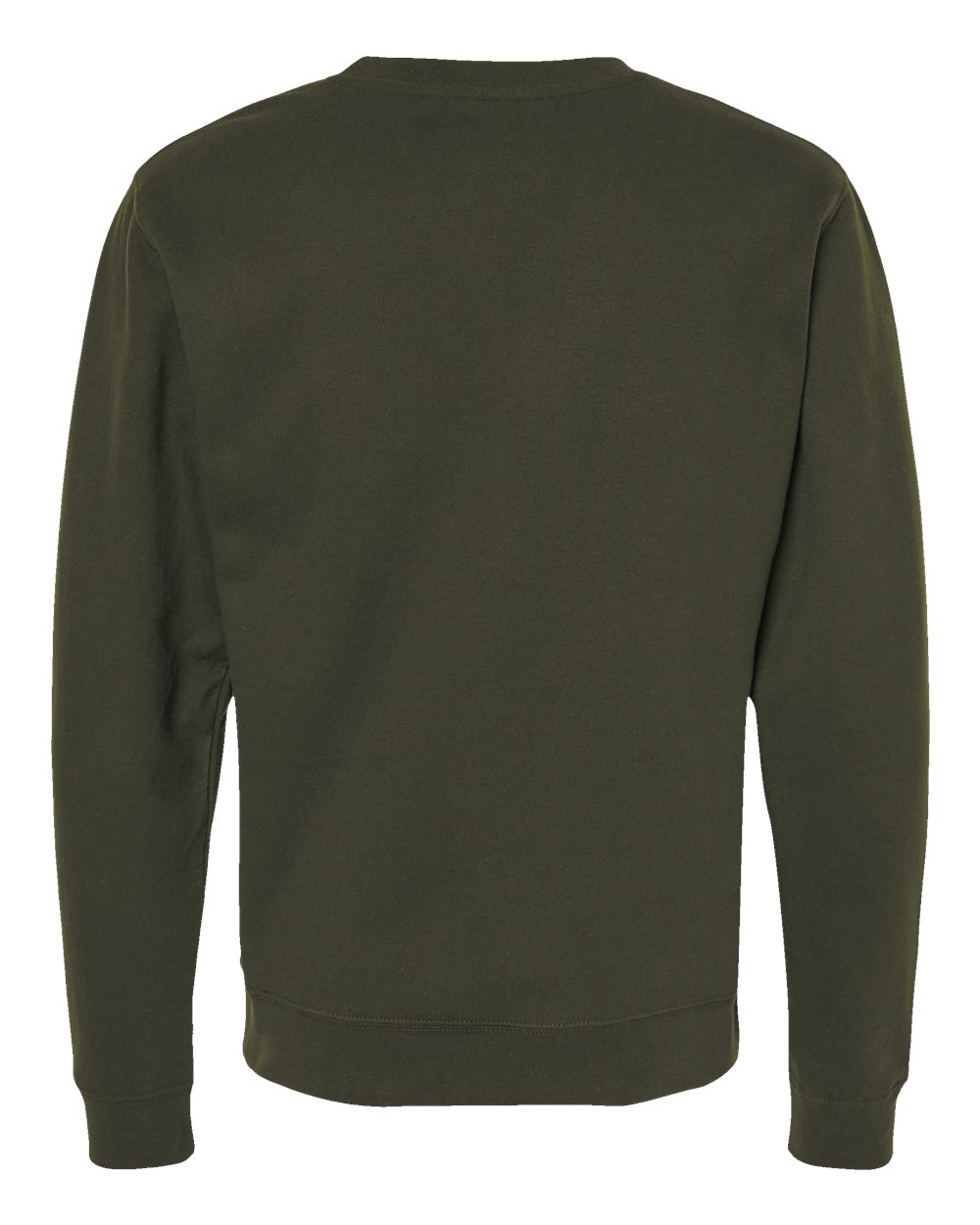 Front View of Army Midweight Crewneck Sweatshirt - SS3000