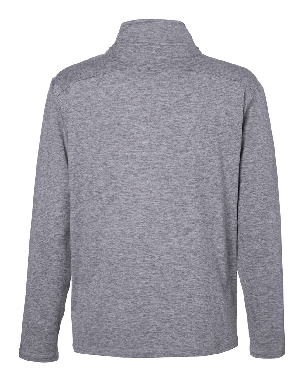 Rear View of Ash Grey Marble Marbled Jersey Fairway Quarter-Zip Pullover - MDP1772