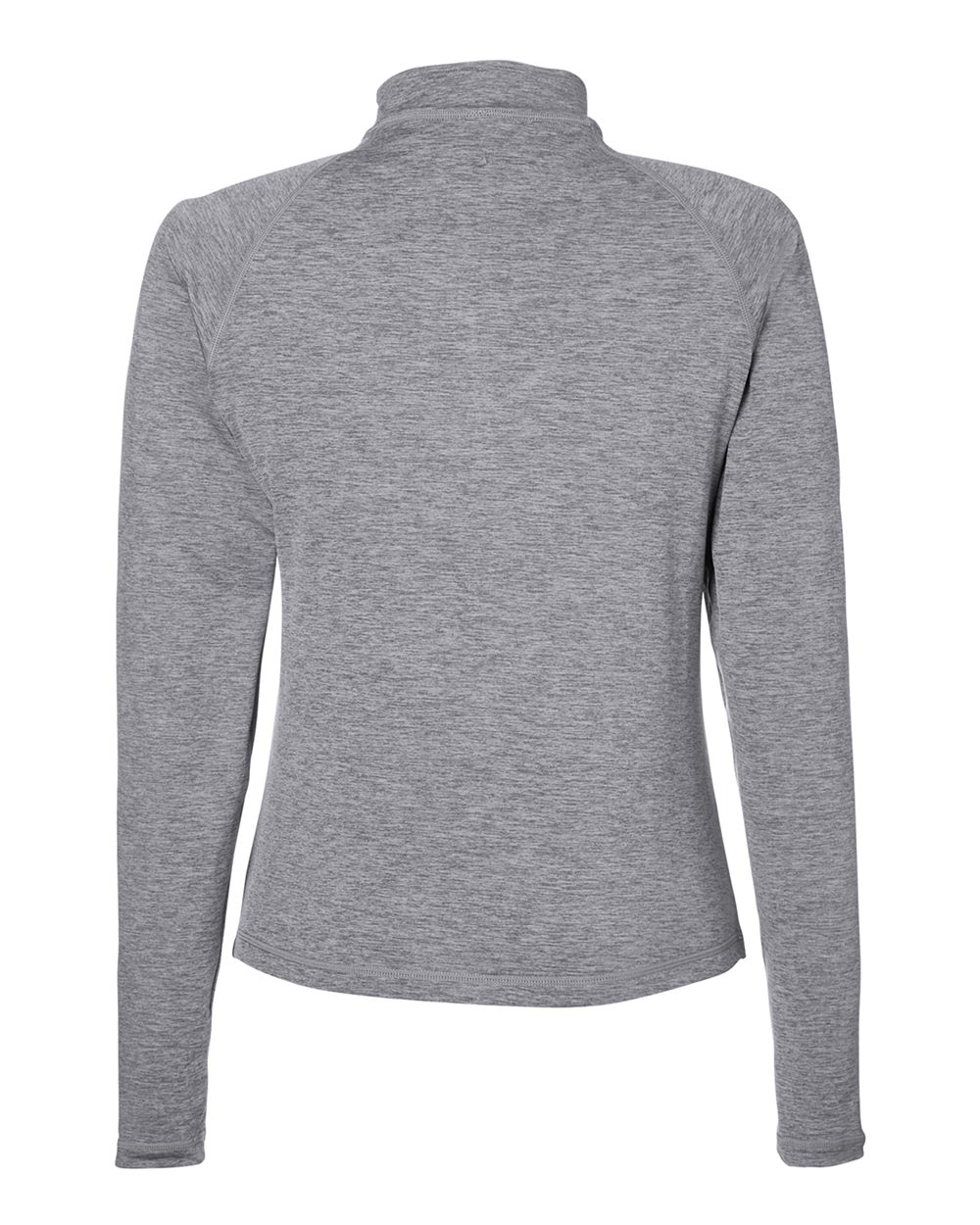 Rear View of Ash Grey Marble Women's Marbled Jersey Fairway Quarter-Zip Pullover - PDP8023