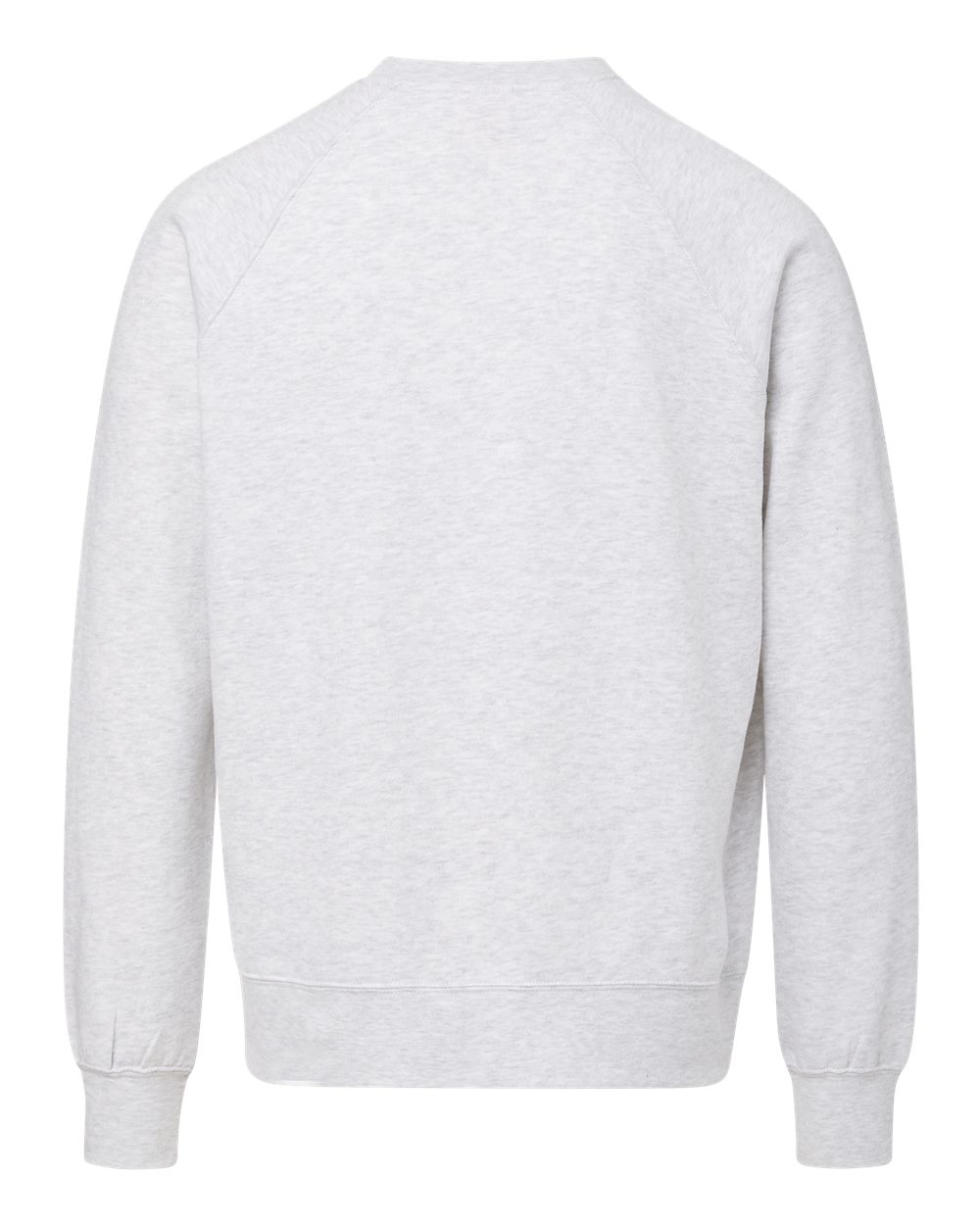 Front View of Ash Grey Vintage Fleece Raglan Crewneck Sweatshirt - 17116