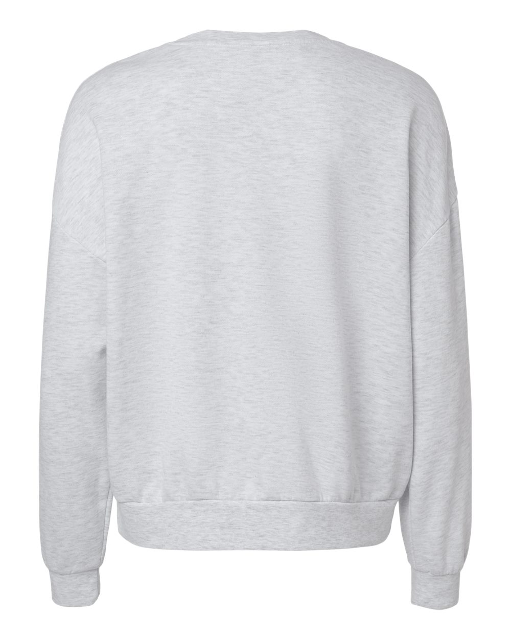 Rear View of Ash Heather Women's California Wave Wash Sunday Crewneck Sweatshirt - PRM2700 plain