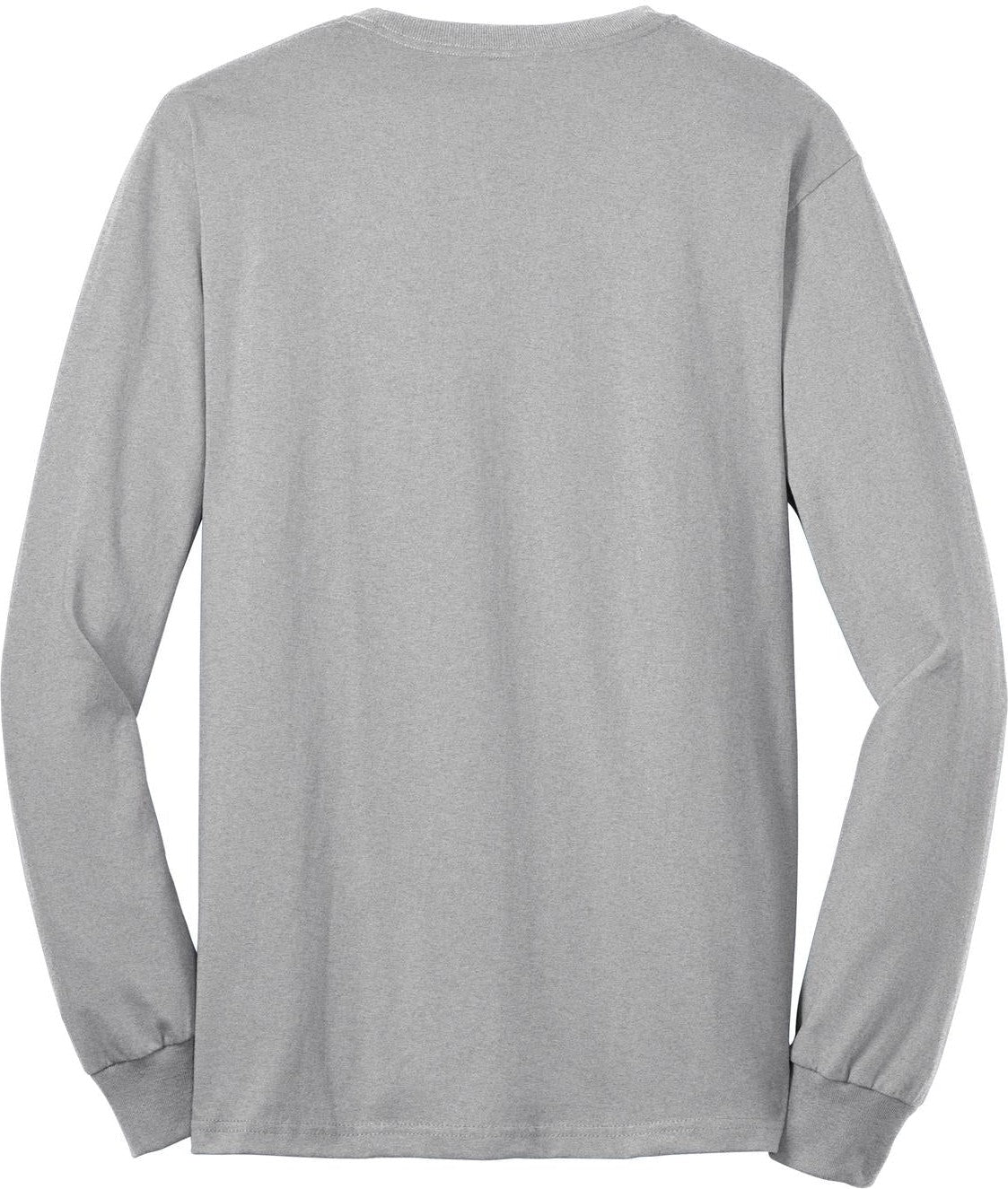 Rear View of Ash Port & Co Tall Long Sleeve Core Blend Tee. PC55LST