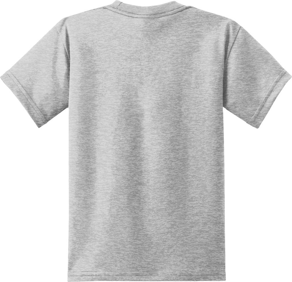Rear View of Ash Port & Co Youth Core Blend Tee. PC55Y