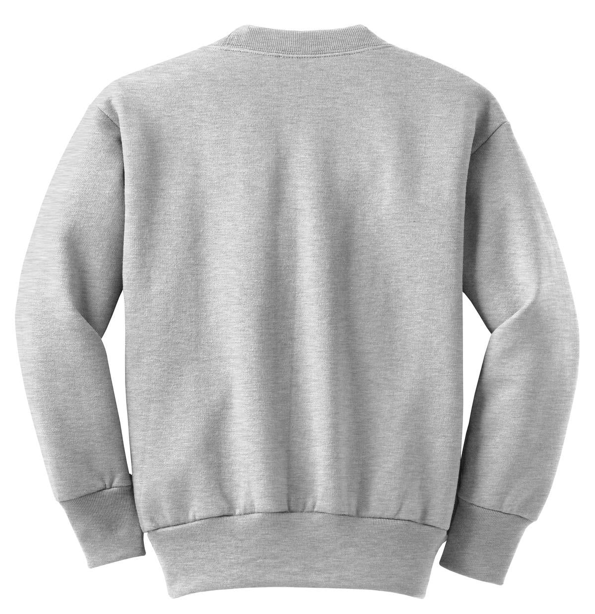 Front View of Ash Port & Co Youth Core Fleece Crewneck Sweatshirt. PC90Y