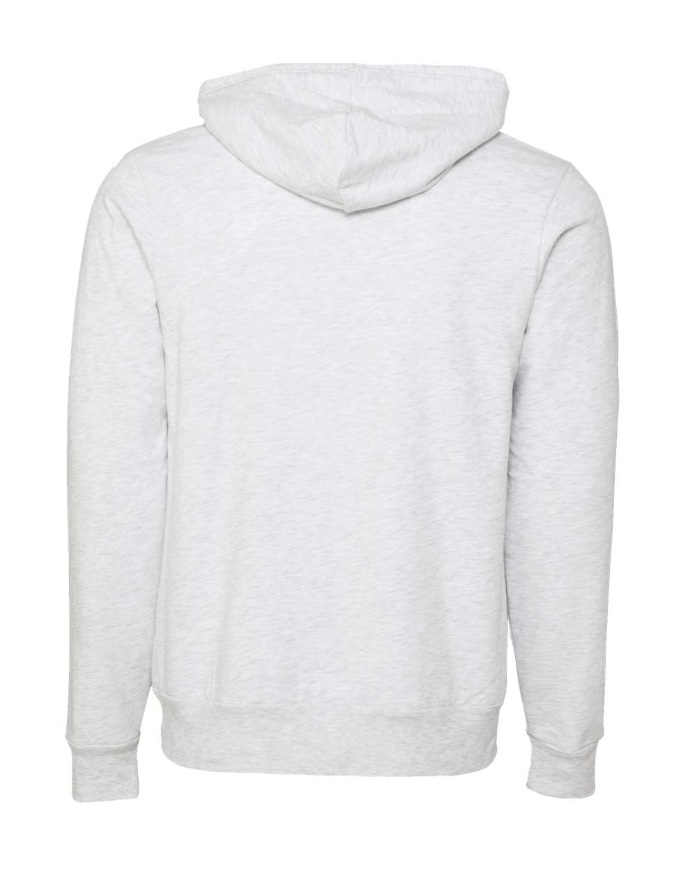Rear View of Ash Sponge Fleece Hoodie - 3719