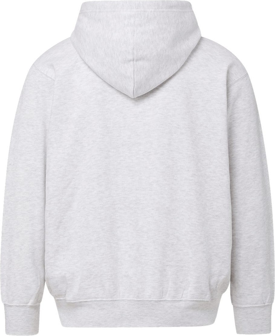 Front View of Ash Vintage Fleece Full-Zip Hooded Sweatshirt - 22132