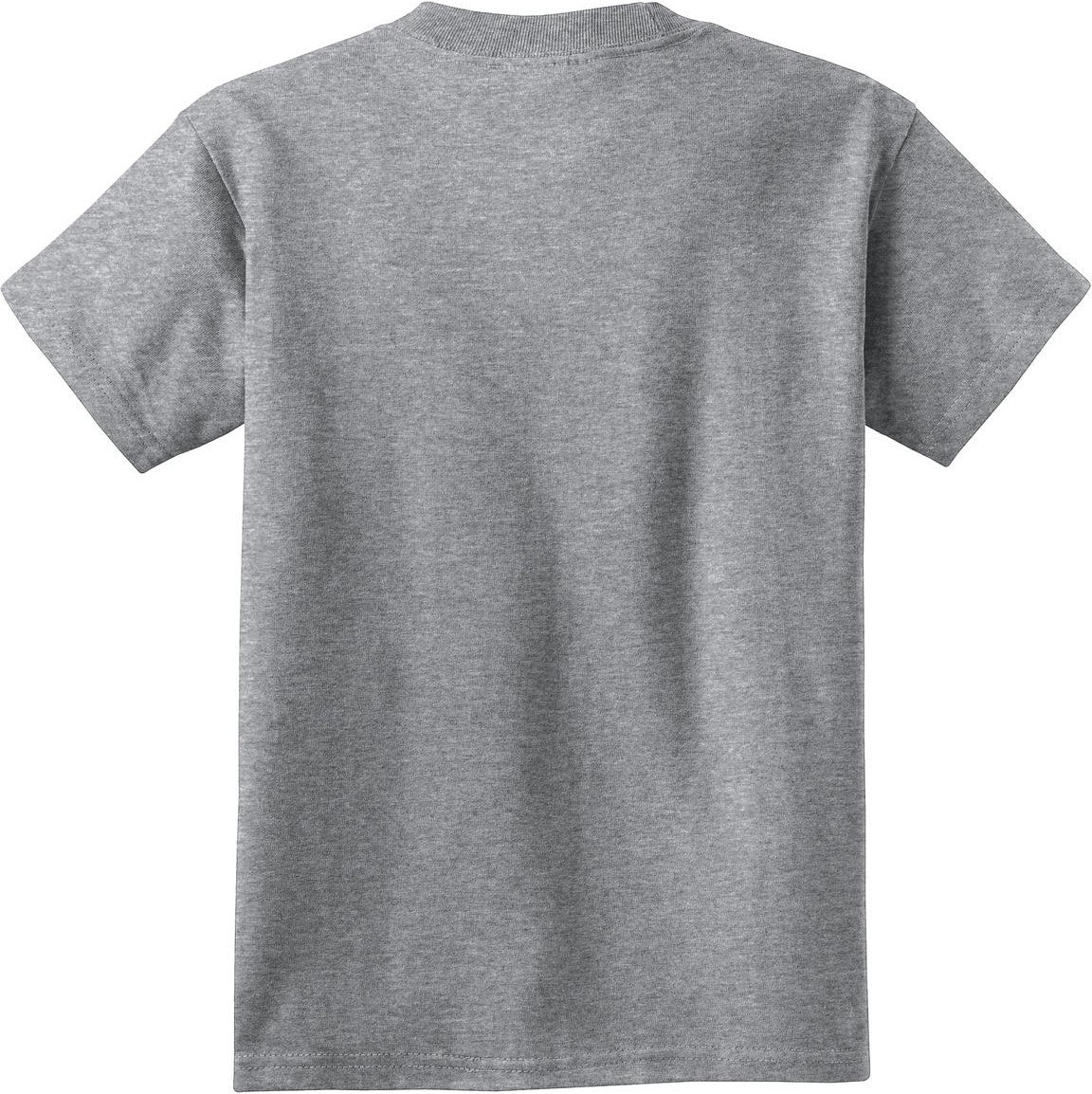 Front View of Ath Heather Port & Co Youth Core Cotton Tee. PC54Y