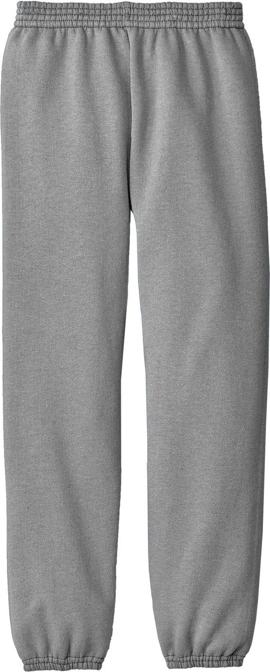 Rear View of Ath. Heather Port & Co Youth Core Fleece Sweatpant. PC90YP