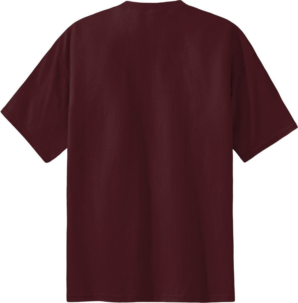 Front View of Ath. Maroon Port & Co Essential Tee. PC61