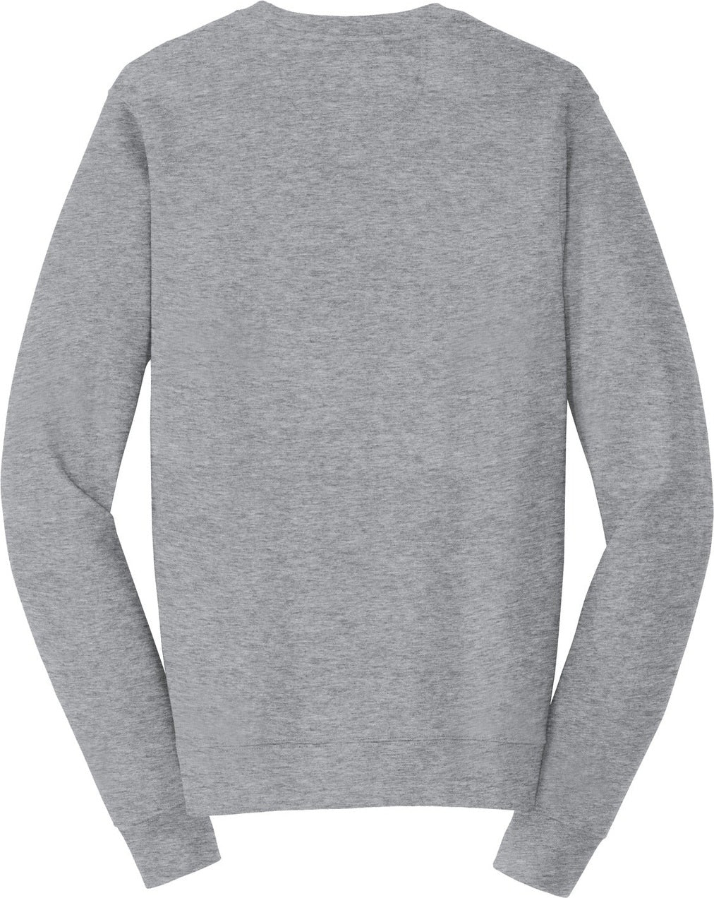 Front View of Athl Heather Port & Co Fan Favorite Fleece Crewneck Sweatshirt. PC850