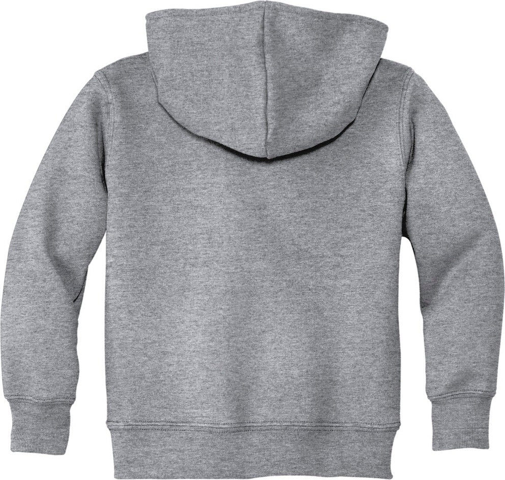 Front View of Athl Heather Port & Co Toddler Core Fleece Pullover Hooded Sweatshirt. CAR78TH