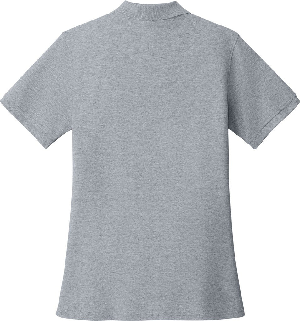 Front View of Athl Heather Port & Co Women's Core Blend Pique Polo. LKP155