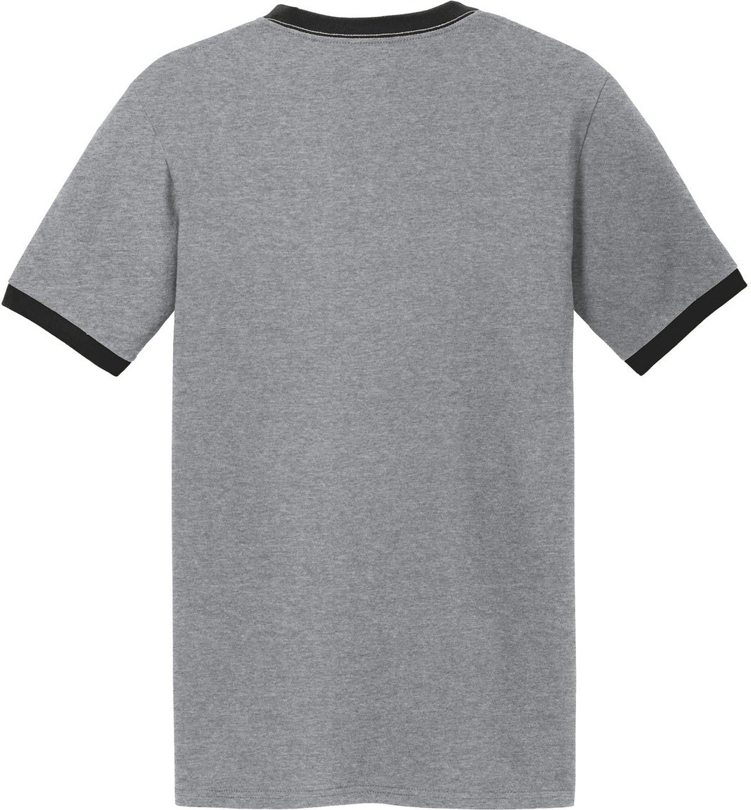 Front View of Athl He/Jet Bk Port & Co Core Cotton Ringer Tee. PC54R