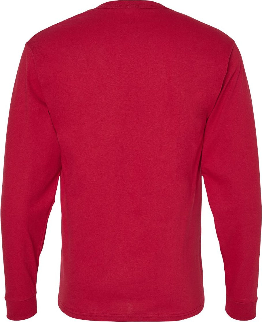 Front View of Athletic Crimson Essential-T Long Sleeve T-Shirt - 5286