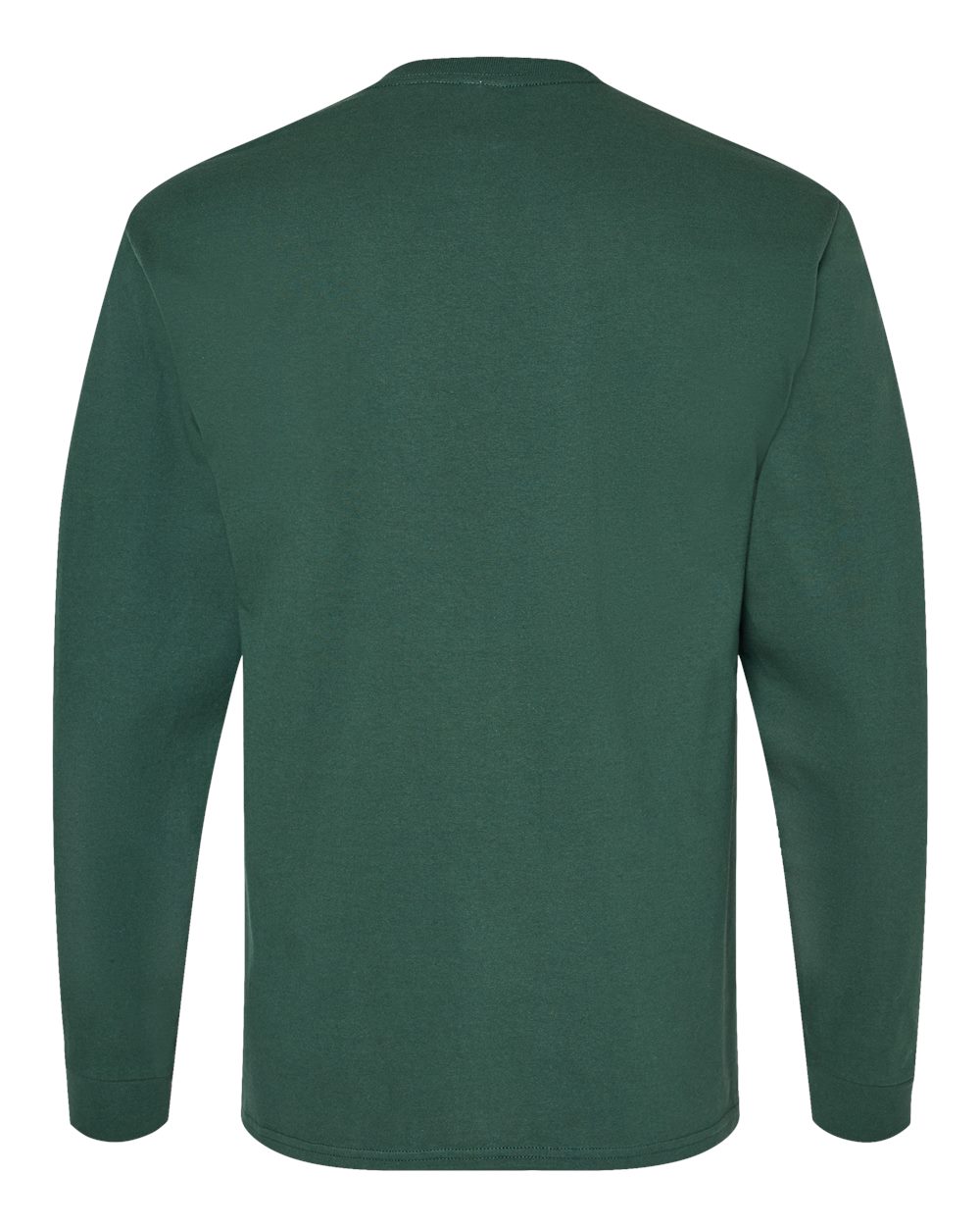Front View of Athletic Dark Green Essential-T Long Sleeve T-Shirt - 5286