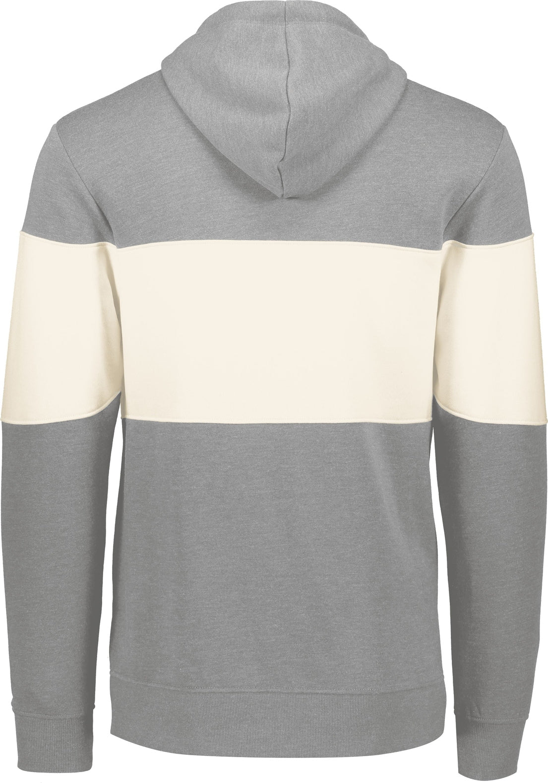 Rear View of ATHLETIC GREY HEATHER/BIRCH ALL-AMERICAN HOODIE
