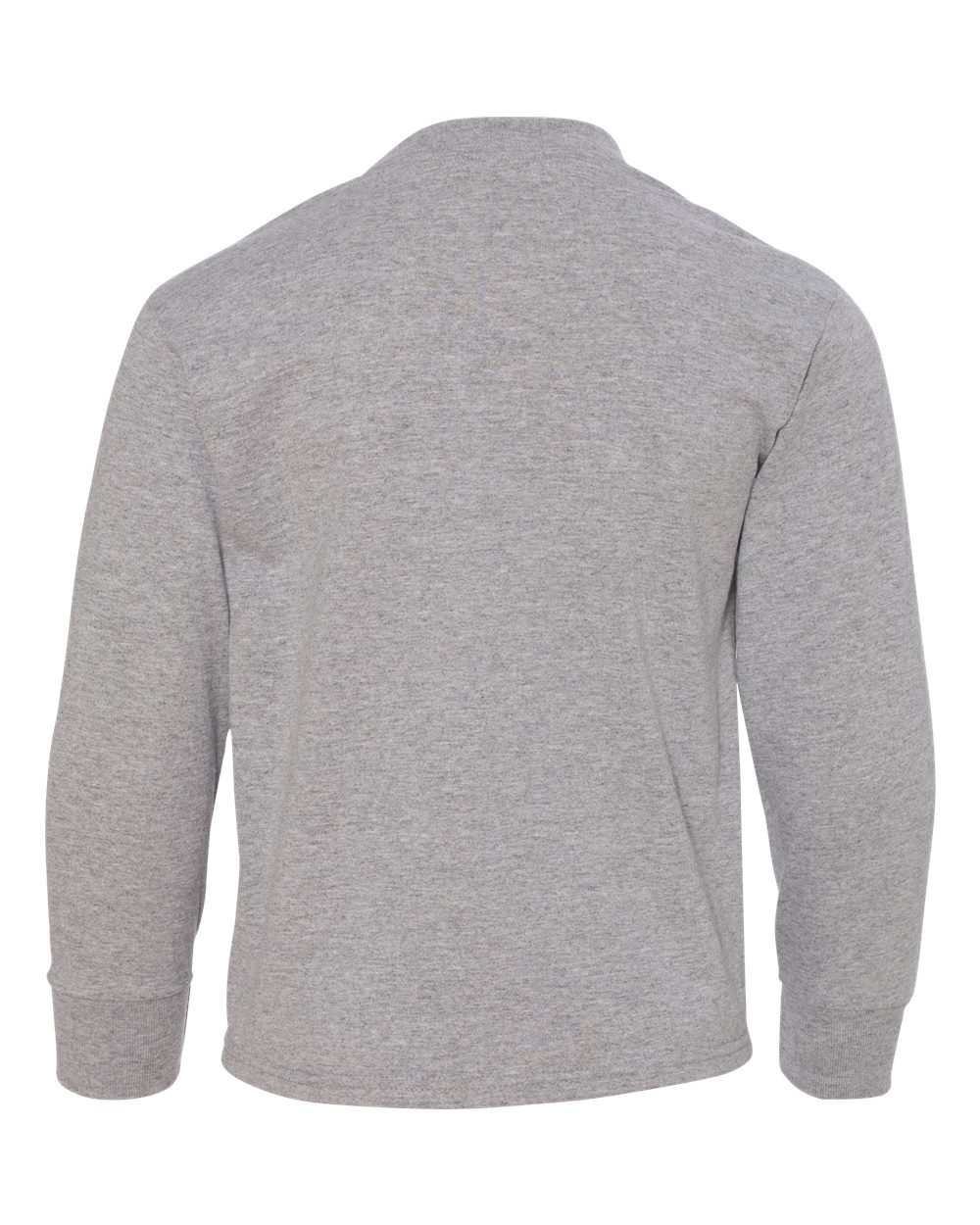 Rear View of Athletic Heather Dri-Power® Youth Long Sleeve 50/50 T-Shirt - 29BLR