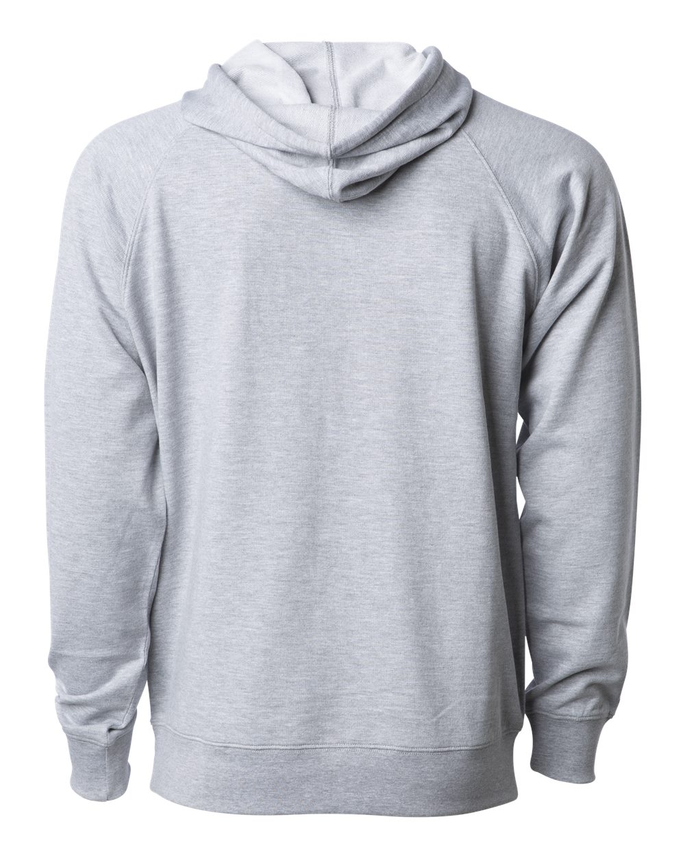 Rear View of Athletic Heather Icon Lightweight Loopback Terry Hooded Sweatshirt - SS1000