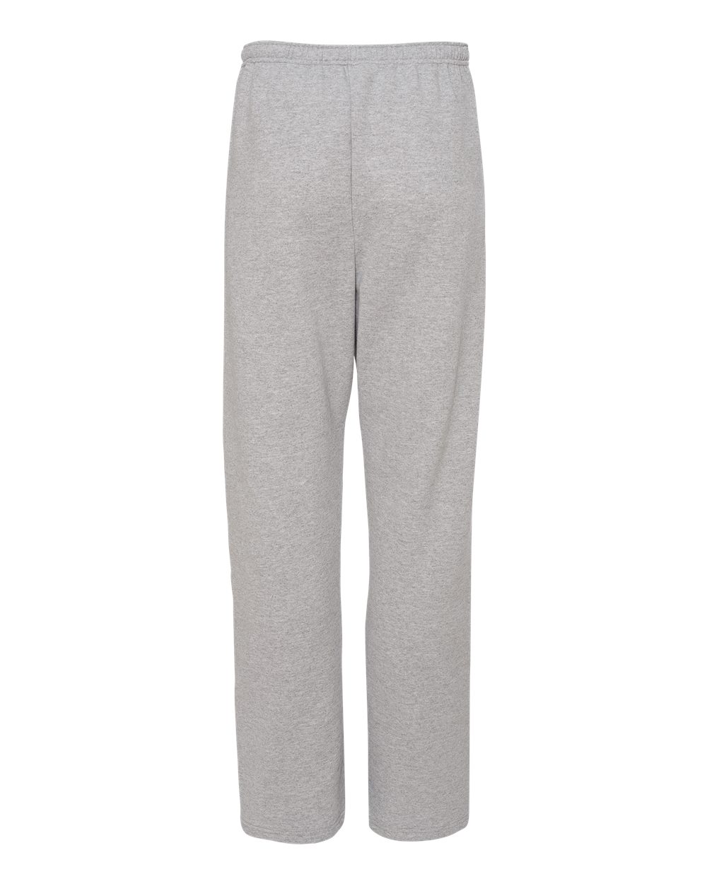 Rear View of Athletic Heather NuBlend® Open-Bottom Sweatpants with Pockets - 974MPR