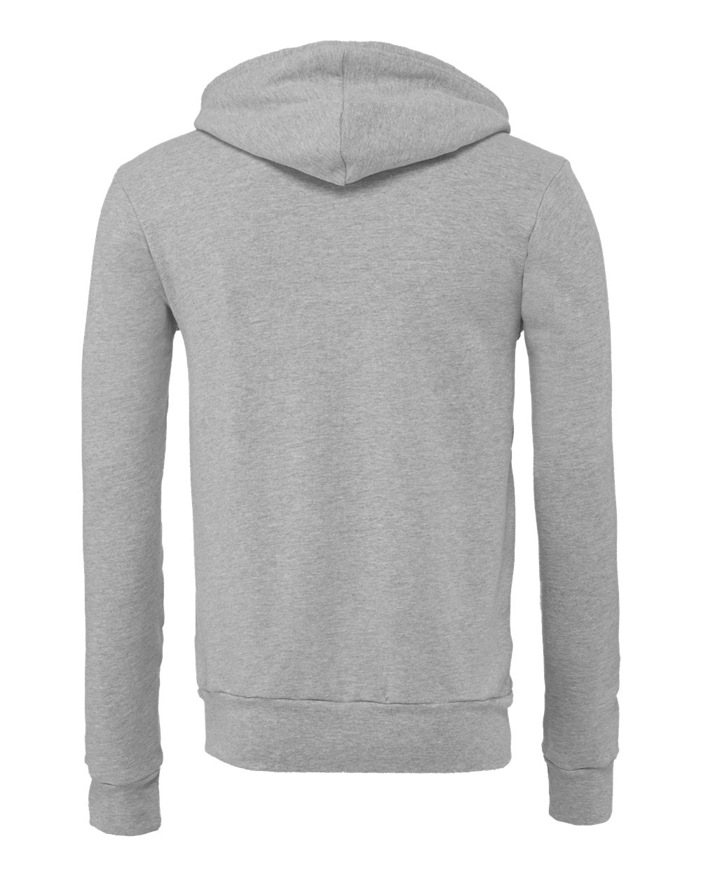 Front View of Athletic Heather Sponge Fleece Full-Zip Hoodie - 3739