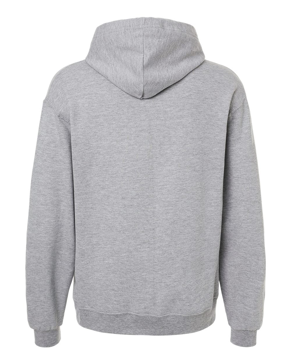 Rear View of Athletic Heather Ultimate CVC Hooded Sweatshirt - IC49MR