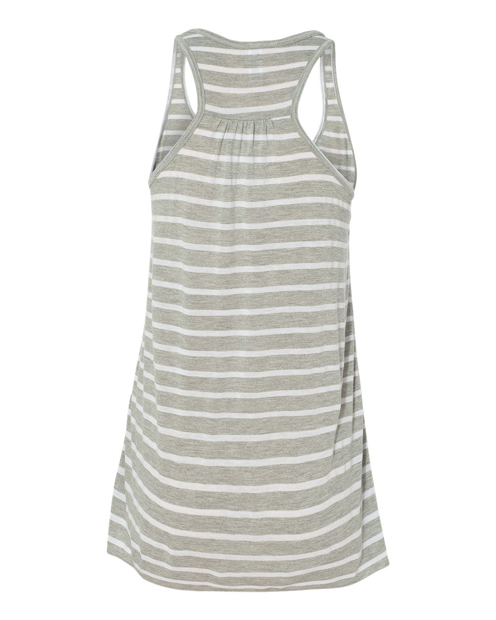 Rear View of Athletic Heather/ White Women&#39;s Flowy Racerback Tank - 8800