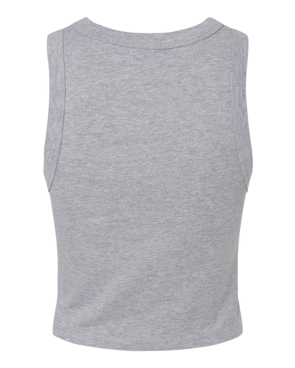 Front View of Athletic Heather Women's Micro Rib Racer Tank - 1019