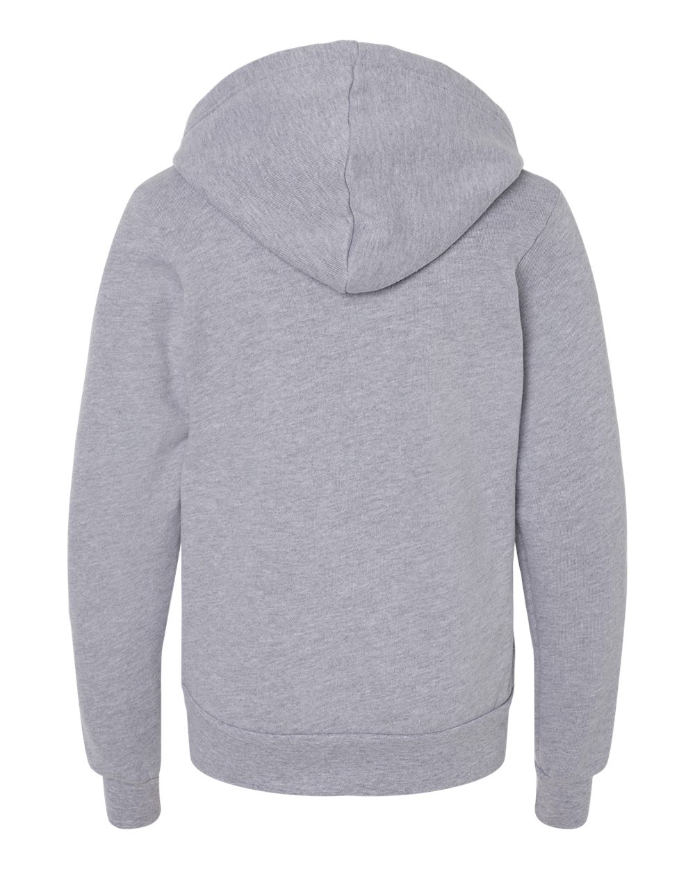 Front View of Athletic Heather Youth Sponge Fleece Full-Zip Hoodie - 3739Y
