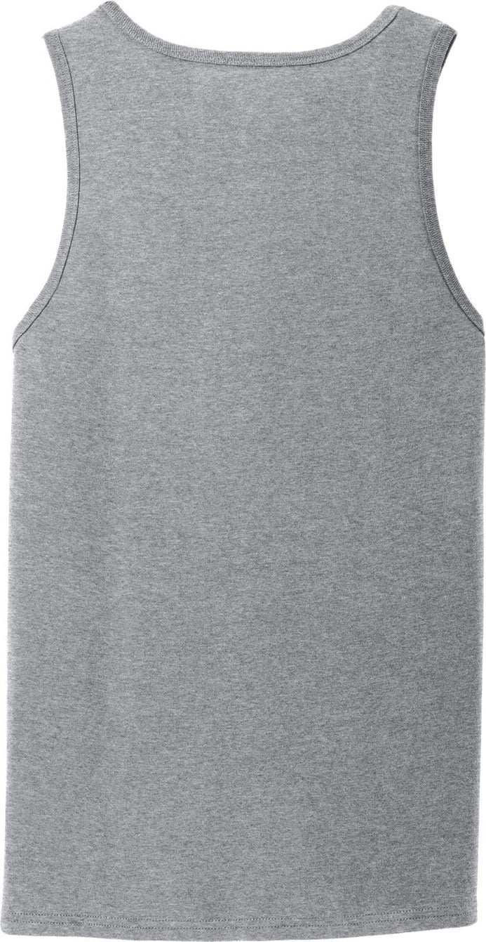 Rear View of Athletic Hthr Port & Co Core Cotton Tank Top. PC54TT
