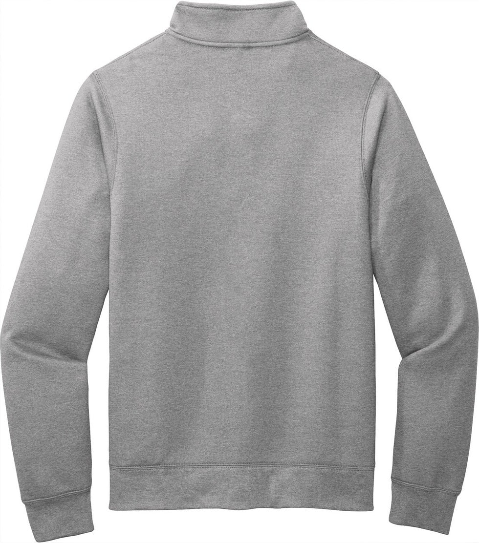 Front View of Athletic Hthr Port & Co Core Fleece Cadet Full-Zip Sweatshirt PC78FZ