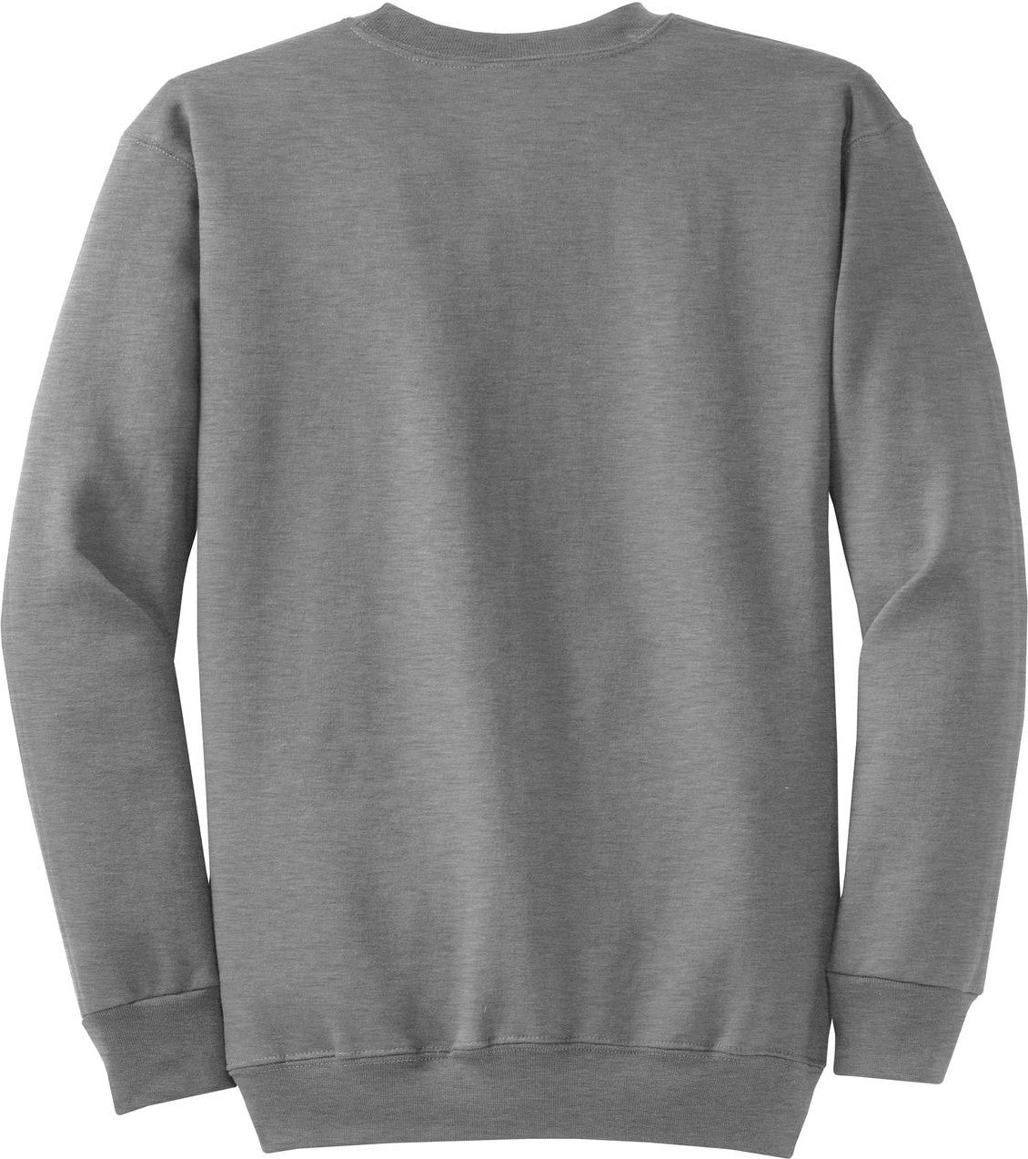 Front View of Athletic Hthr Port & Co Core Fleece Crewneck Sweatshirt. PC78