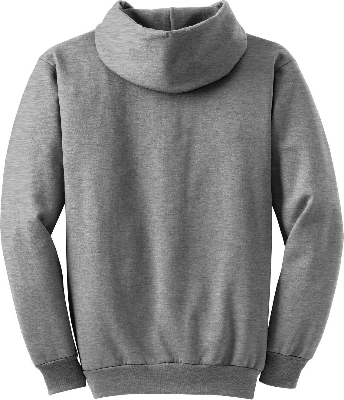 Front View of Athletic Hthr Port & Co Essential Fleece Pullover Hooded Sweatshirt. PC90H