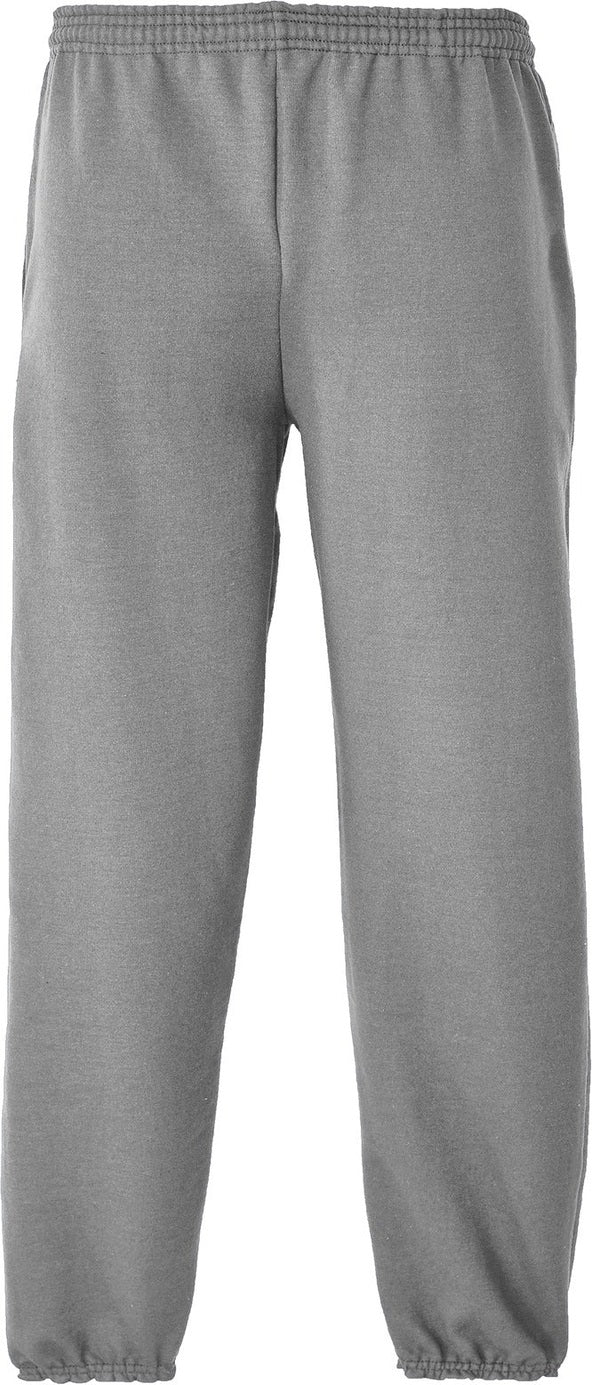 Front View of Athletic Hthr Port & Co Essential Fleece Sweatpant with Pockets. PC90P