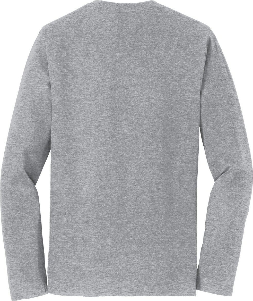 Front View of Athletic Hthr Port & Co Long Sleeve Fan Favorite Tee. PC450LS