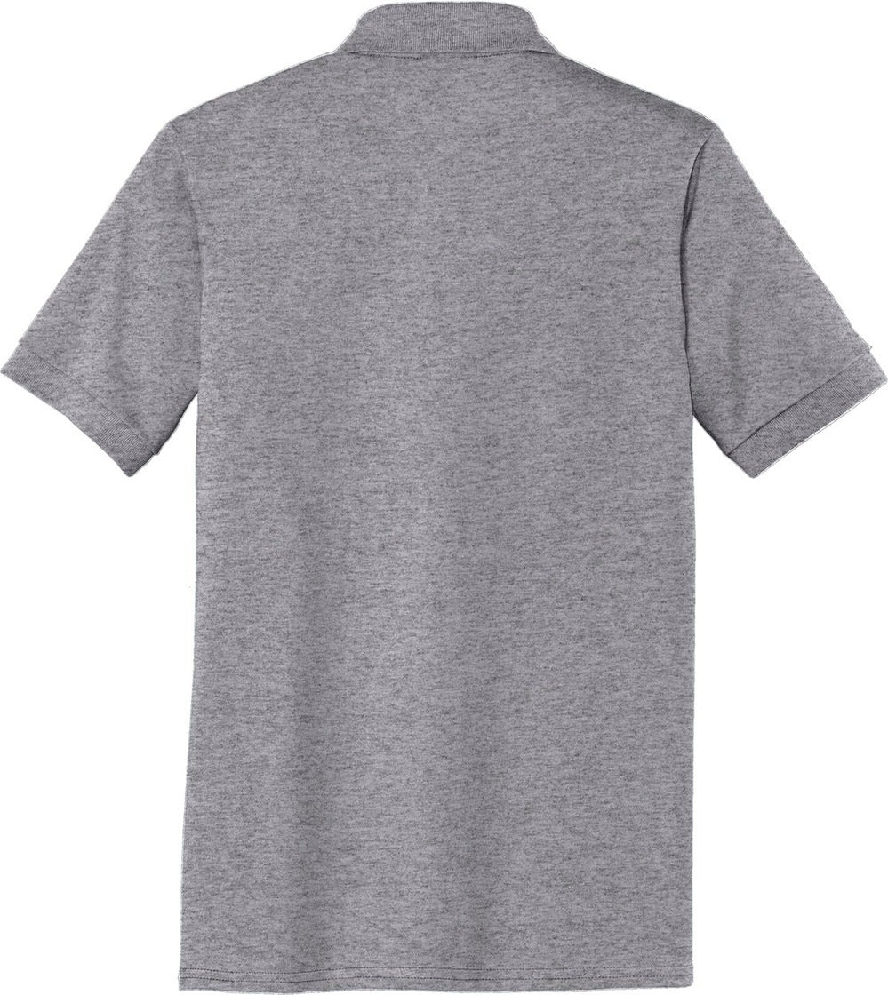 Front View of Athletic Hthr Port & Co Tall Core Blend Jersey Knit Polo. KP55T