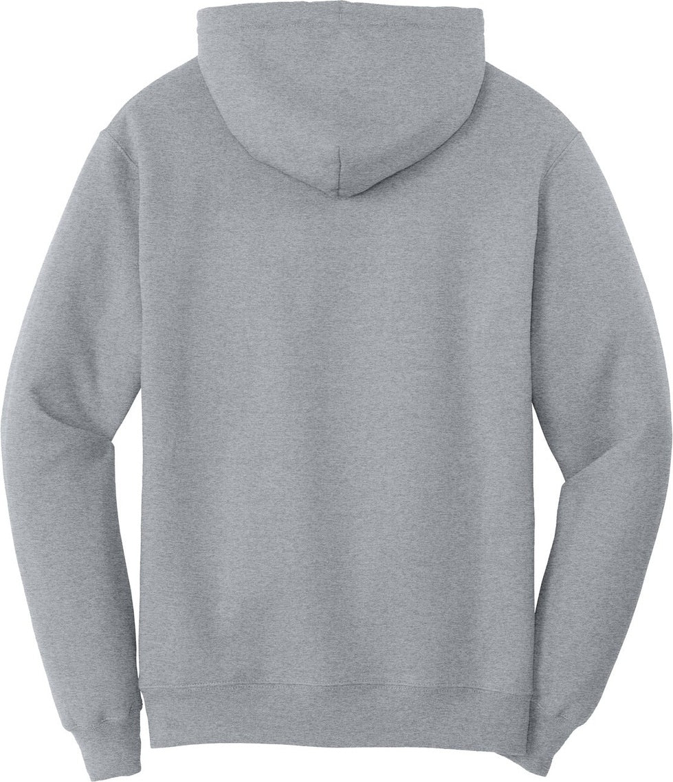 Rear View of Athletic Hthr Port & Co Tall Core Fleece Pullover Hooded Sweatshirt PC78HT