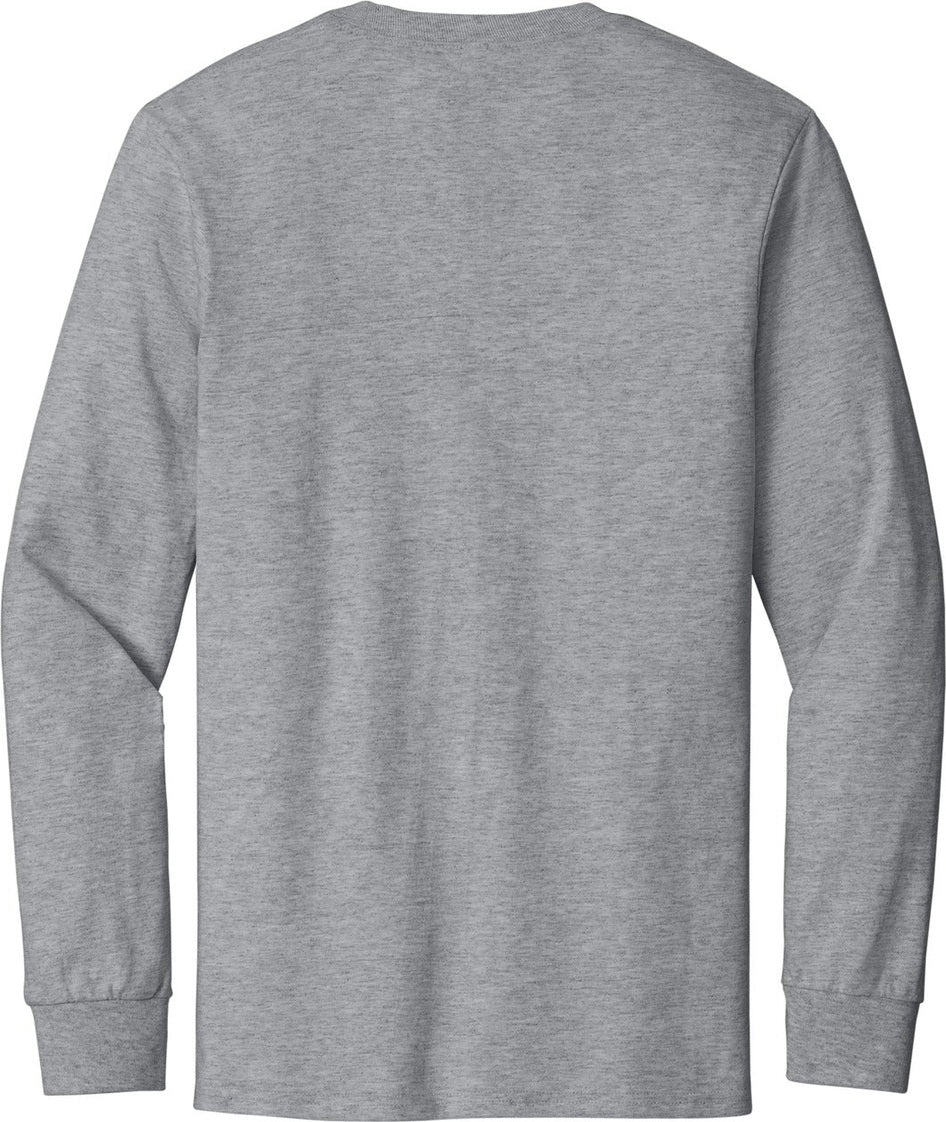 Rear View of Athletic Hthr Port & Co Tall Long Sleeve Essential Tee. PC61LST