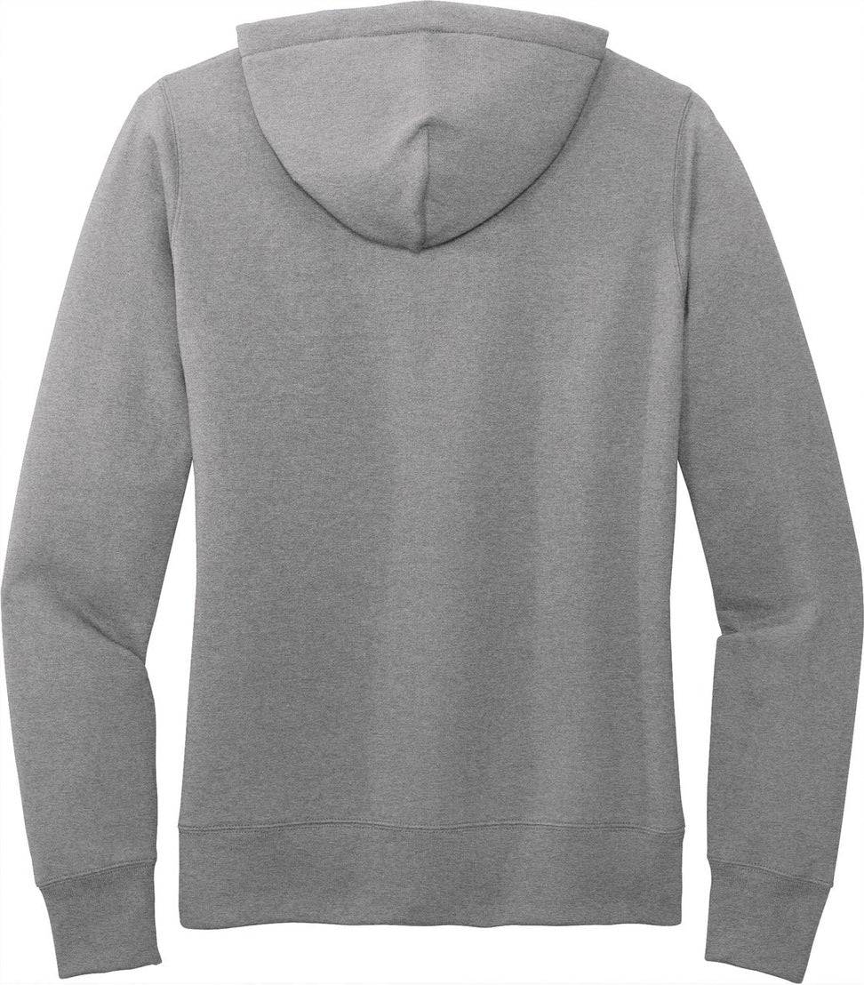 Rear View of Athletic Hthr Port & Co Women's Core Fleece Pullover Hooded Sweatshirt LPC78H