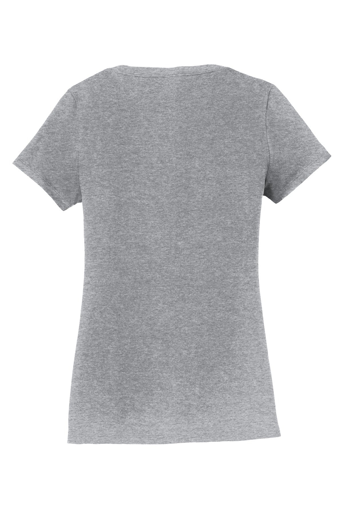 Front View of Athletic Hthr Port & Co Women's Fan Favorite V-Neck Tee. LPC450V