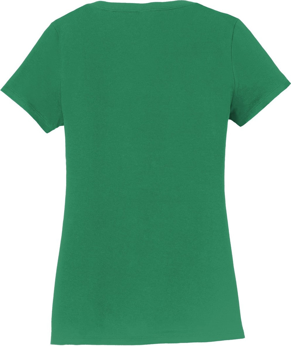 Rear View of Athletic Kelly Port & Co Women's Fan Favorite V-Neck Tee. LPC450V