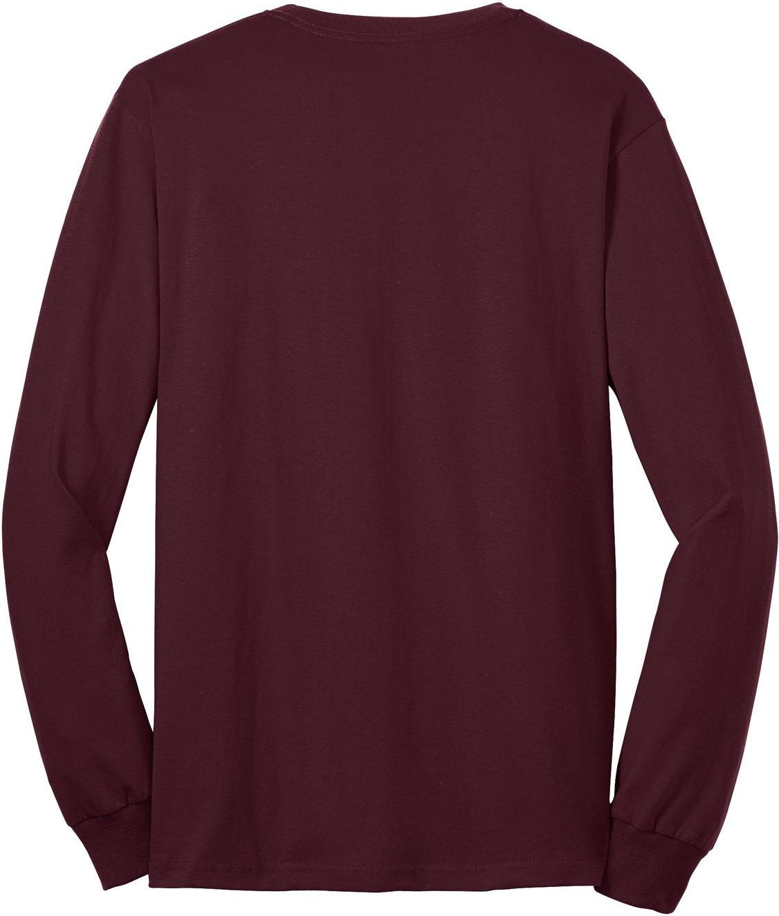 Rear View of Athletic Marn Port & Co Tall Long Sleeve Core Blend Tee. PC55LST