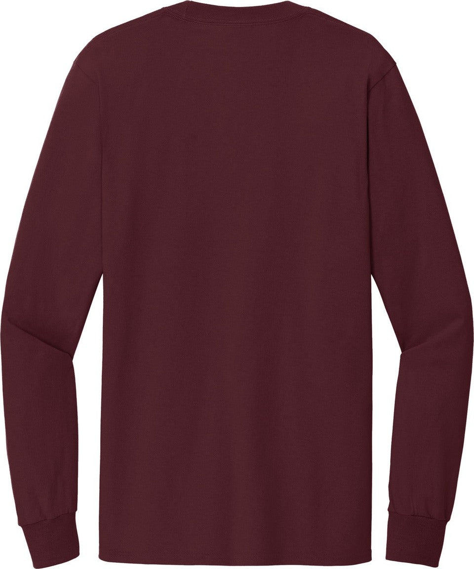 Rear View of Athletic Marn Port & Co Tall Long Sleeve Essential Tee. PC61LST