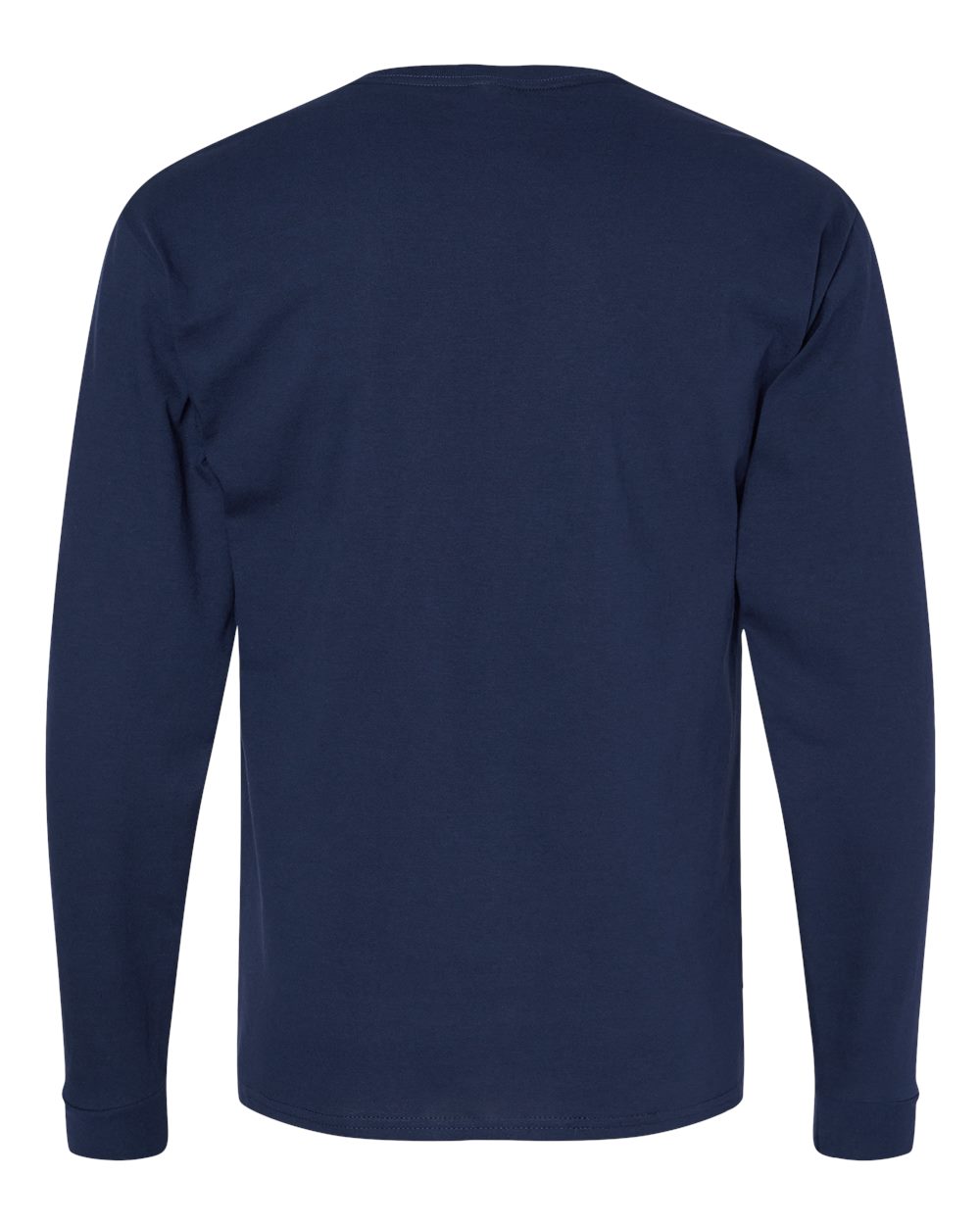 Front View of Athletic Navy Essential-T Long Sleeve T-Shirt - 5286