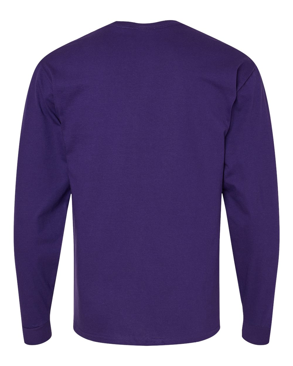 Front View of Athletic Purple Essential-T Long Sleeve T-Shirt - 5286