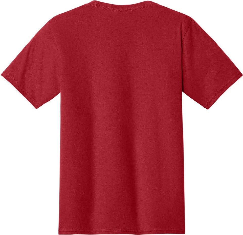 Front View of Athletic Red Port & Co Fan Favorite Tee. PC450