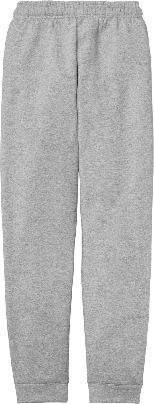 Rear View of AthlHthr Port & Co Core Fleece Jogger. PC78J